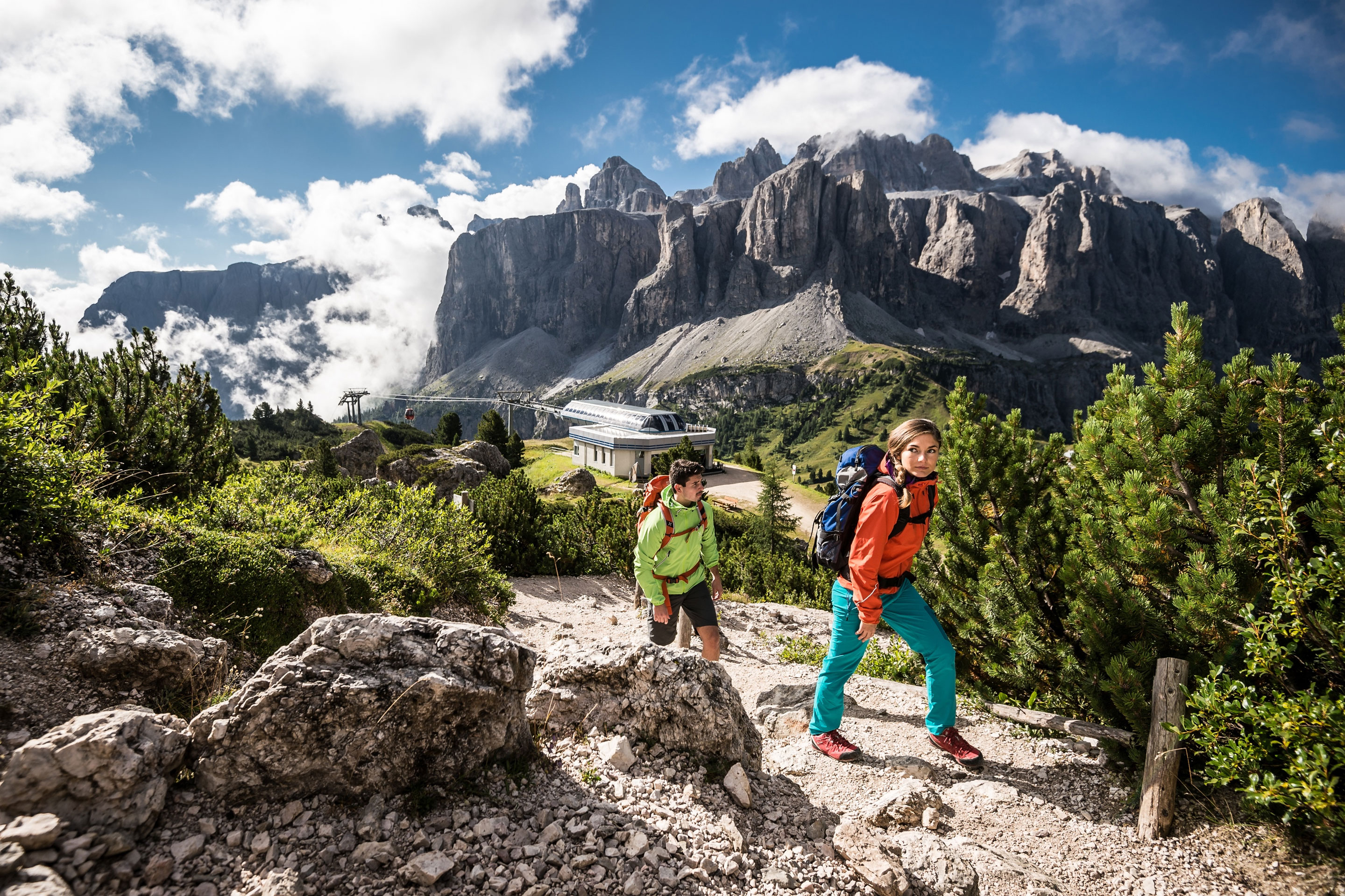 Im Urlaub in den Dolomiten im Sommer auf den Heiligkreuzkofel